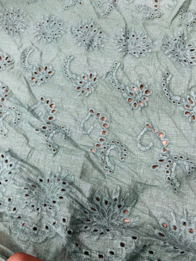 Cut Piece SALE- Premium Designer HAKUBA CHIKANKARI FABRICS IN SALE - Cut SIZE (1) METER