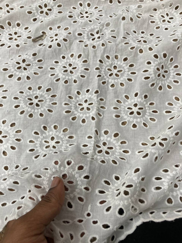 Cut Piece SALE- Premium Designer HAKUBA CHIKANKARI FABRICS IN SALE - Cut SIZE (1.15) METER