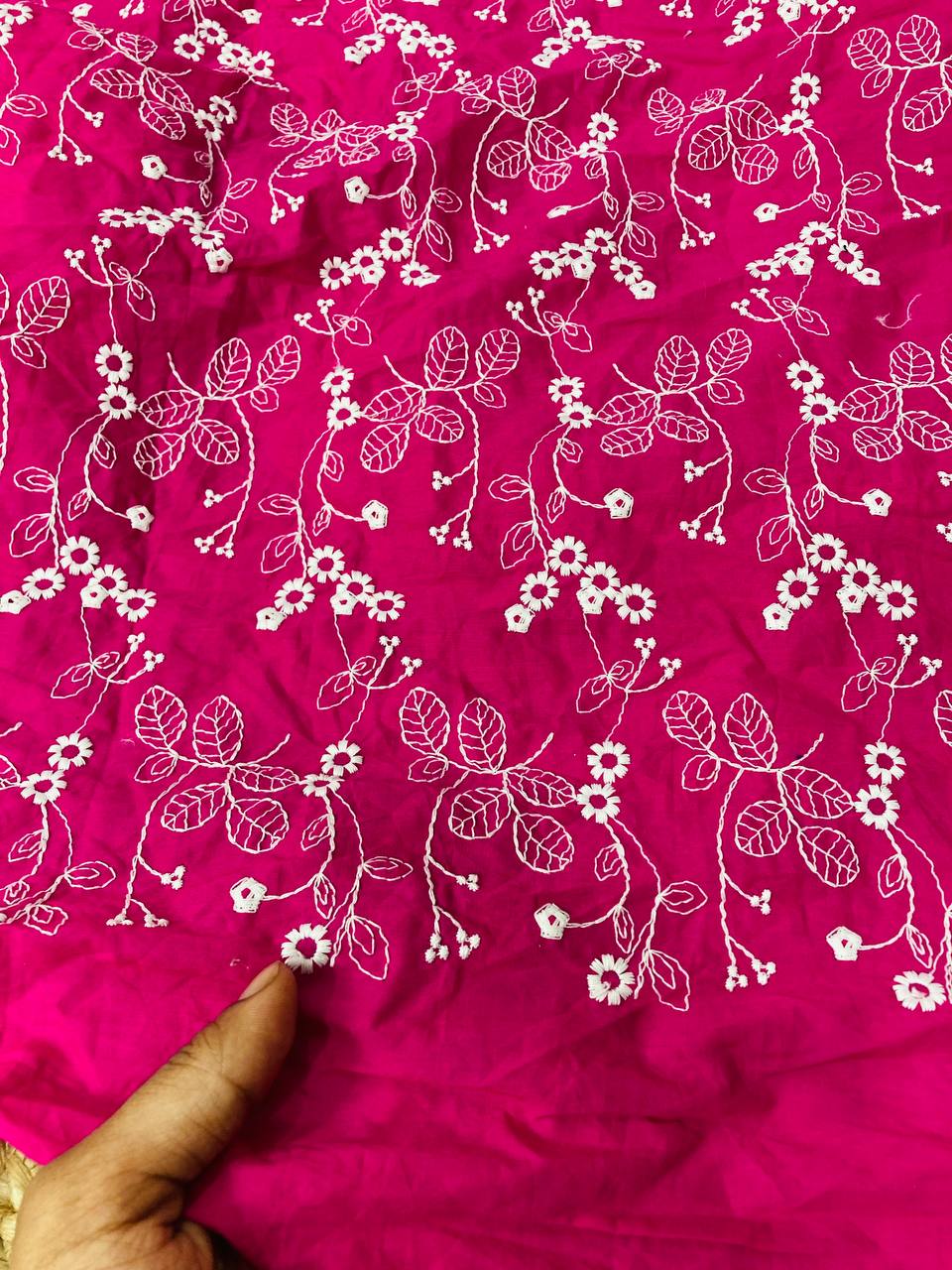 Cut Piece SALE- Premium Designer HAKUBA CHIKANKARI FABRICS IN SALE - Cut SIZE (3.10) METER