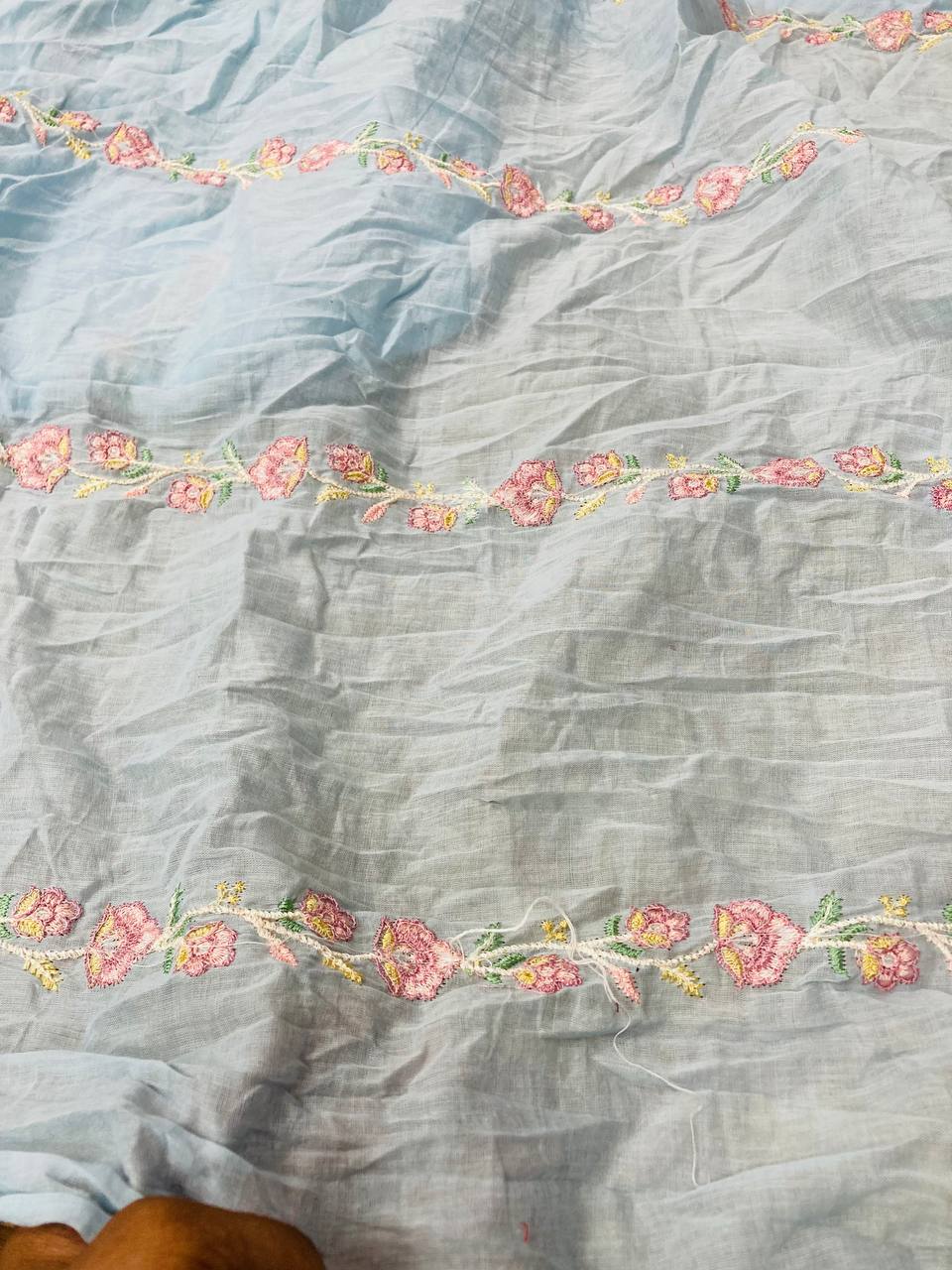 Cut Piece SALE- Premium Designer HAKUBA CHIKANKARI FABRICS IN SALE - Cut SIZE (3) METER