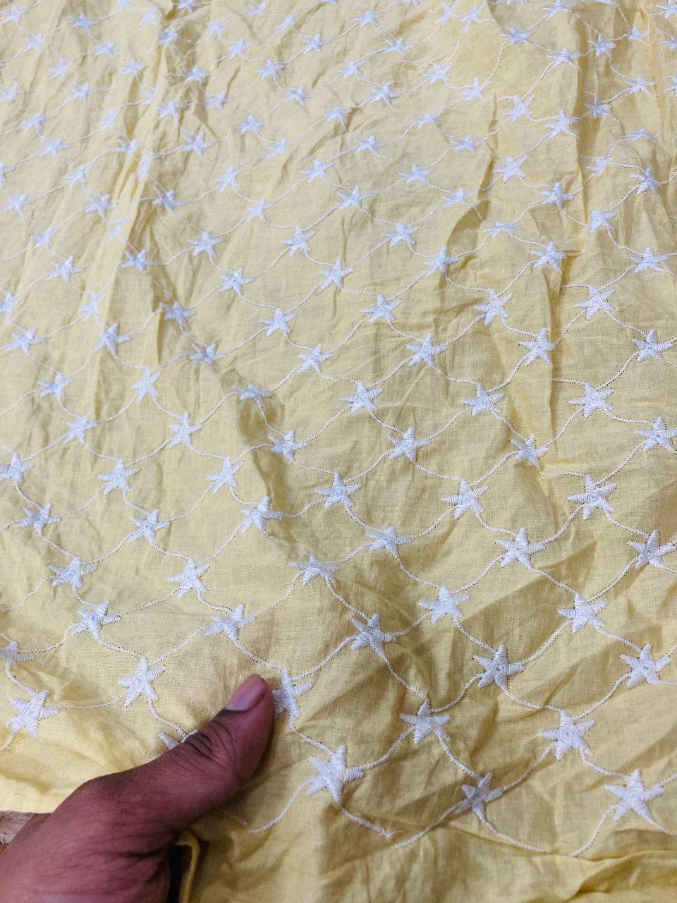 Cut Piece SALE- Premium Designer HAKUBA CHIKANKARI FABRICS IN SALE - Cut SIZE (1.5) METER