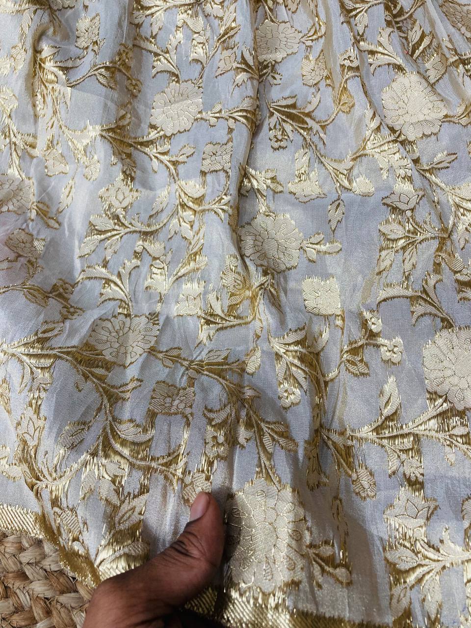 Cut Piece SALE- Premium Designer HAKUBA CHIKANKARI FABRICS IN SALE - Cut SIZE (2.90) METER