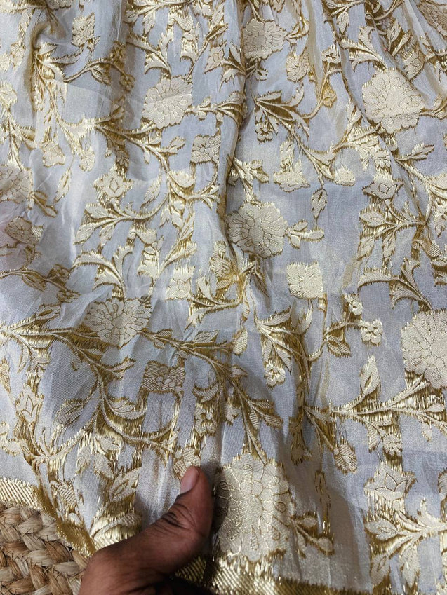 Cut Piece SALE- Premium Designer HAKUBA CHIKANKARI FABRICS IN SALE - Cut SIZE (2.90) METER