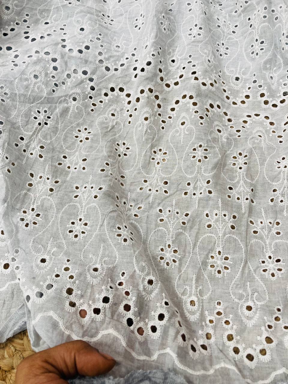 Cut Piece SALE- Premium Designer HAKUBA CHIKANKARI FABRICS IN SALE - Cut SIZE (4) METER