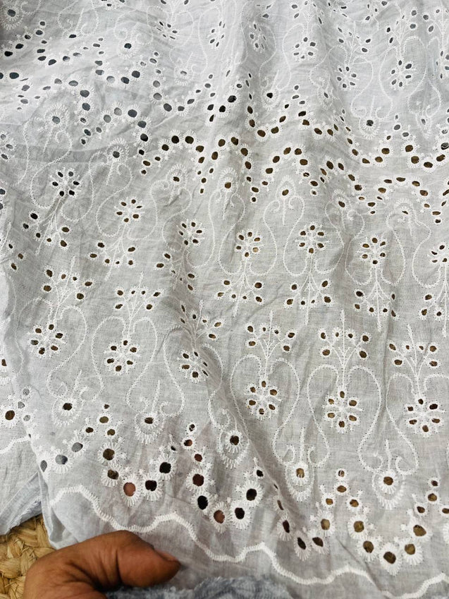 Cut Piece SALE- Premium Designer HAKUBA CHIKANKARI FABRICS IN SALE - Cut SIZE (4) METER