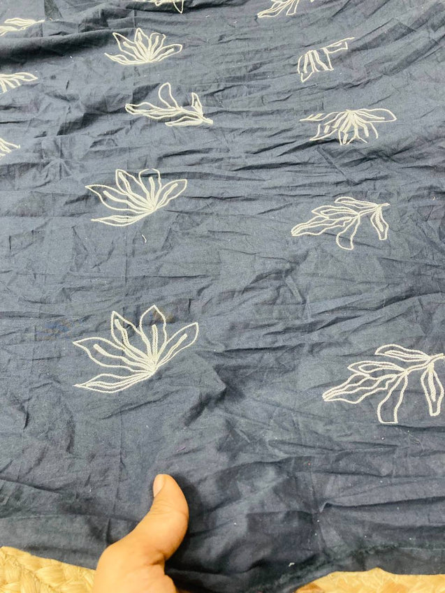 Cut Piece SALE- Premium Designer HAKUBA CHIKANKARI FABRICS IN SALE - Cut SIZE (2) METER