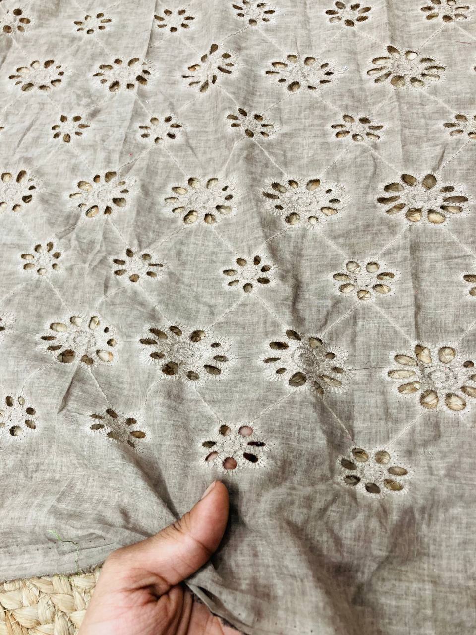 Cut Piece SALE- Premium Designer HAKUBA CHIKANKARI FABRICS IN SALE - Cut SIZE (2) METER