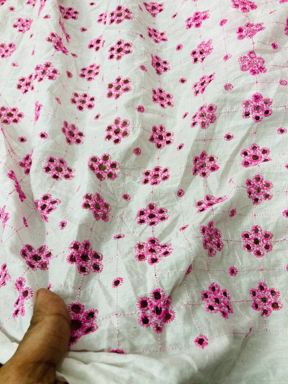 Cut Piece SALE- Premium Designer HAKUBA CHIKANKARI FABRICS IN SALE - Cut SIZE (1.5) METER
