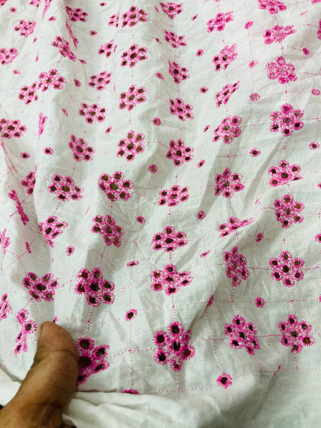 Cut Piece SALE- Premium Designer HAKUBA CHIKANKARI FABRICS IN SALE - Cut SIZE (1.5) METER