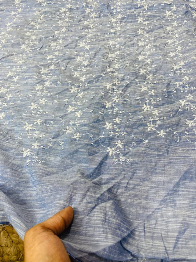 Cut Piece SALE- Premium Designer HAKUBA CHIKANKARI FABRICS IN SALE - Cut SIZE (1.5) METER