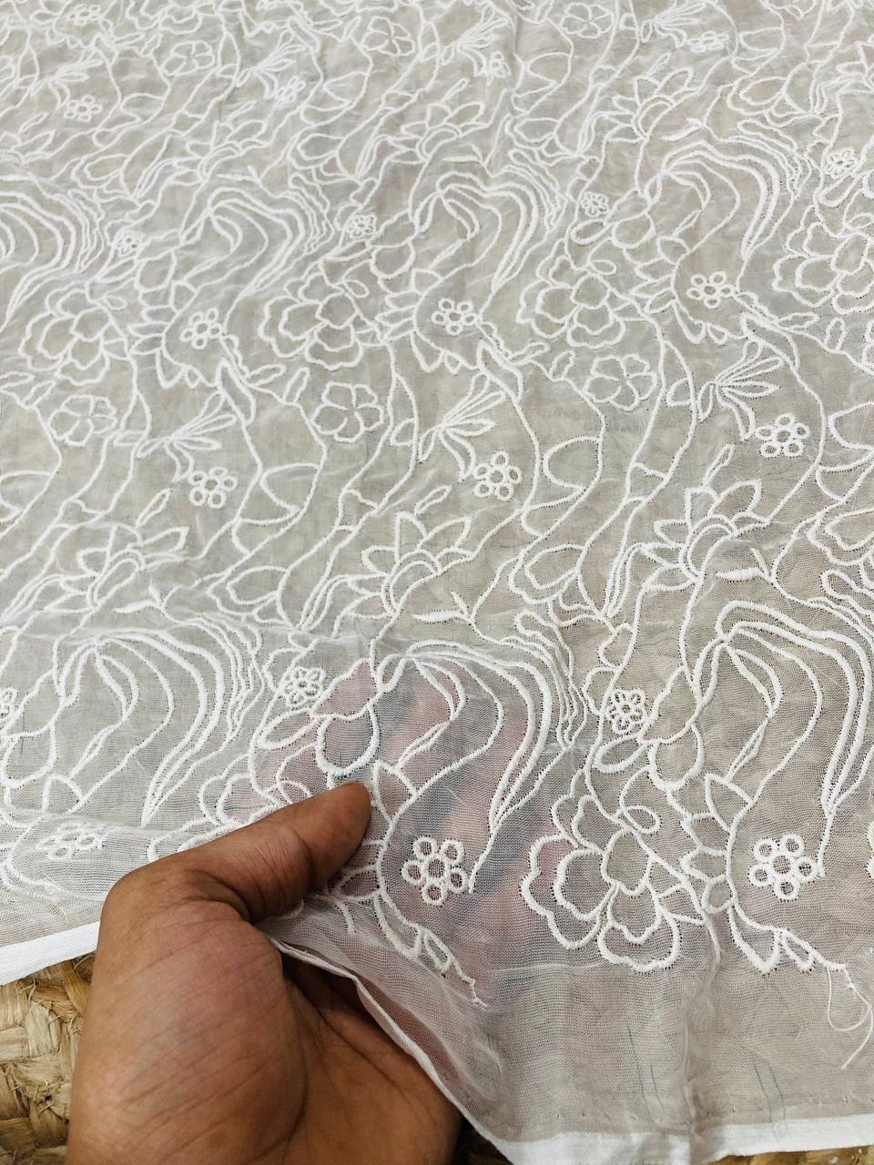 Cut Piece SALE- Premium Designer HAKUBA CHIKANKARI FABRICS IN SALE - Cut SIZE (2) METER