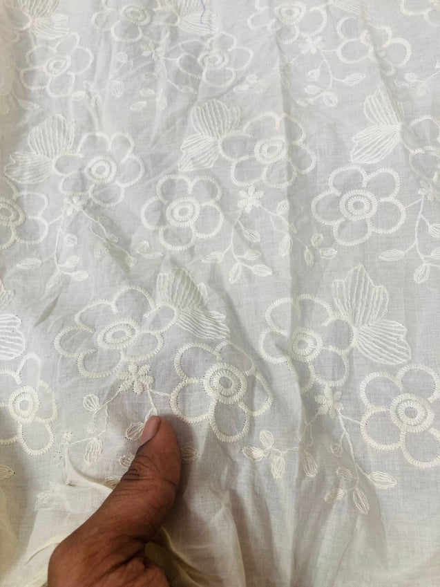Cut Piece SALE- Premium Designer HAKUBA CHIKANKARI FABRICS IN SALE - Cut SIZE (2.70) METER