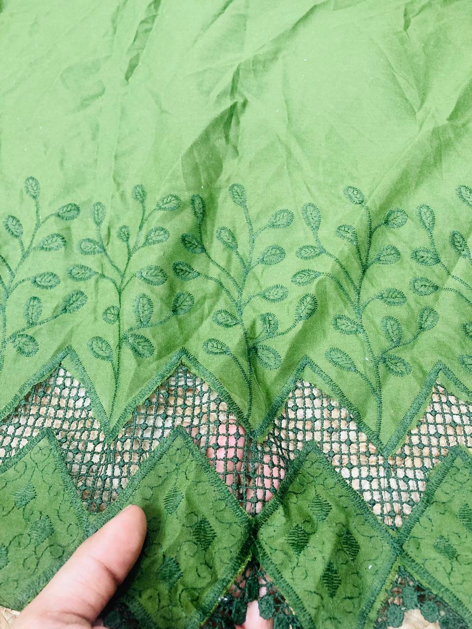Cut Piece SALE- Premium Designer HAKUBA CHIKANKARI FABRICS IN SALE - Cut SIZE (1) METER