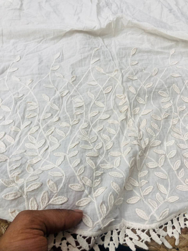 Cut Piece SALE- Premium Designer HAKUBA CHIKANKARI FABRICS IN SALE - Cut SIZE (1) METER
