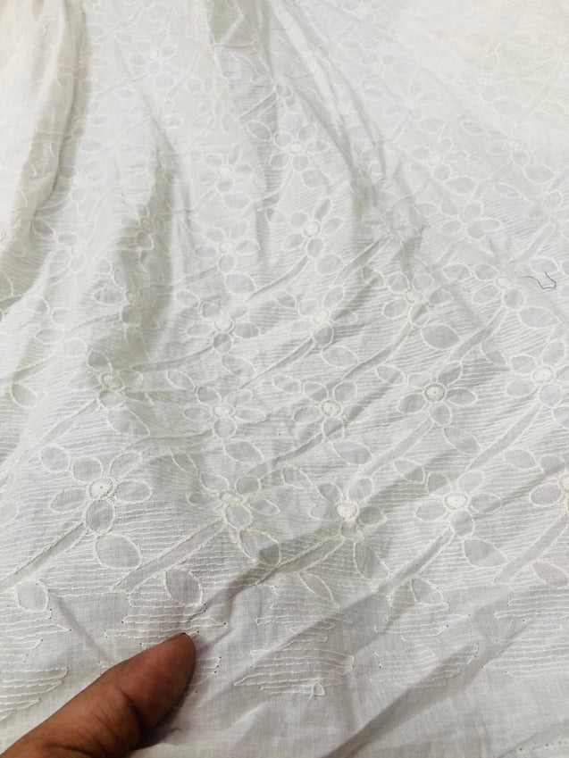 Cut Piece SALE- Premium Designer HAKUBA CHIKANKARI FABRICS IN SALE - Cut SIZE (4.30) METER