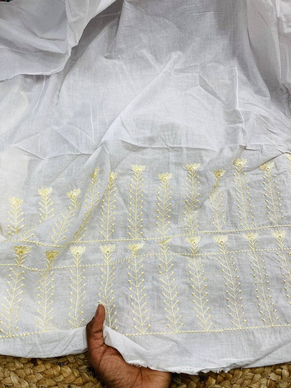 Cut Piece SALE- Premium Designer HAKUBA CHIKANKARI FABRICS IN SALE - Cut SIZE (1.70) METER