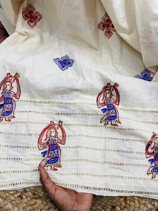 Cut Piece SALE- Premium Designer HAKUBA CHIKANKARI FABRICS IN SALE - Cut SIZE (2) METER