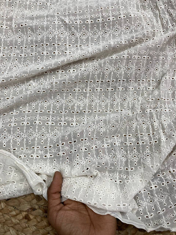 Cut Piece SALE- Premium Designer HAKUBA CHIKANKARI FABRICS IN SALE - Cut SIZE (1.25) METER