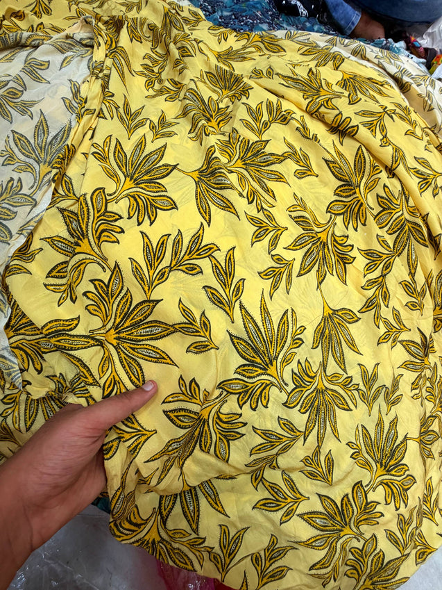 Most Premium BRANDED Pure Natural CREPE PRINTED FABRIC