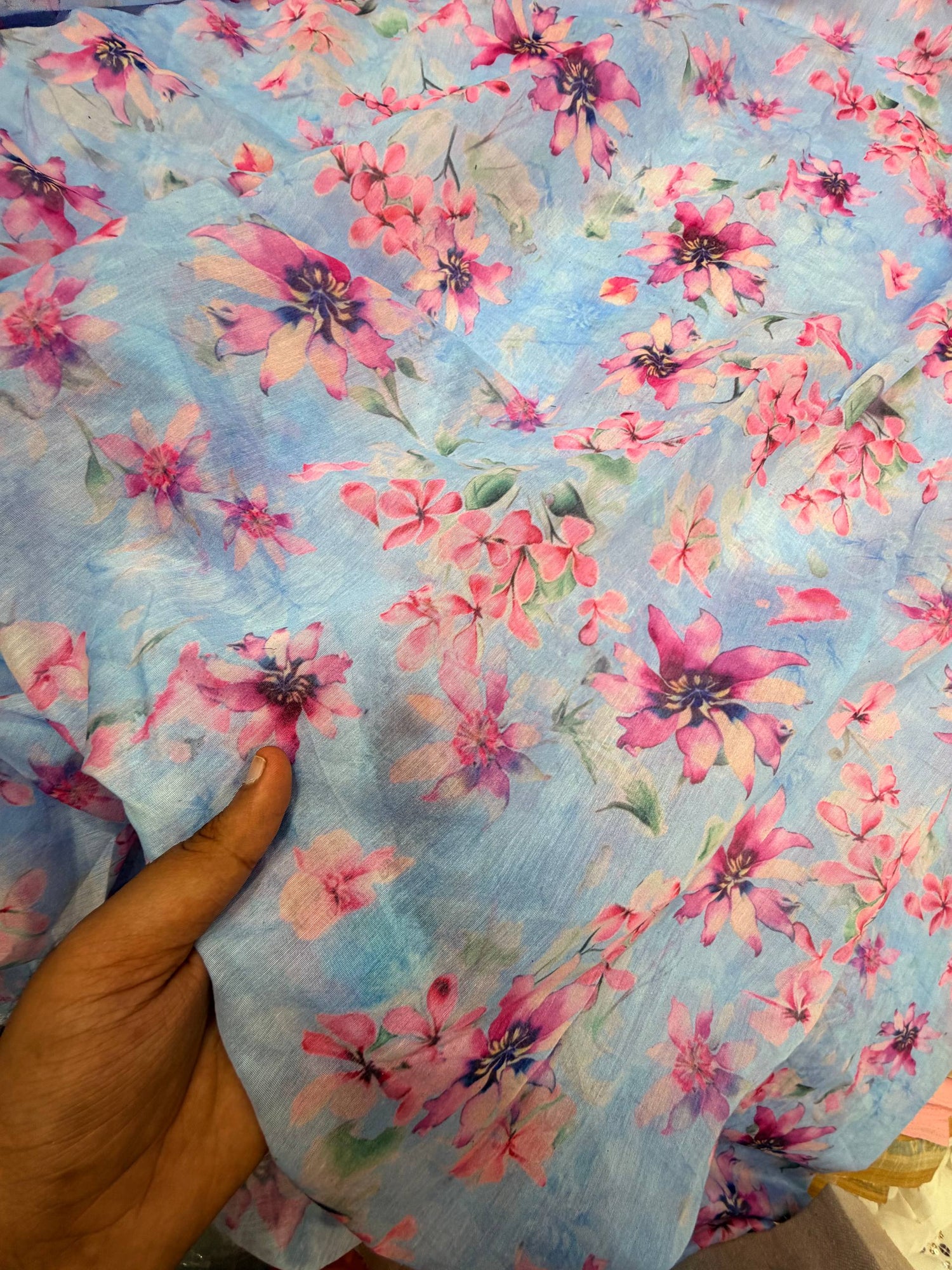 Most Premium Pure Mul Chanderi Cotton Printed Fabric (Big WIDTH!!)