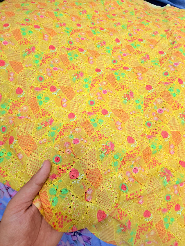 Most Premium Pure Hakuba PRINTED Chikankari Cotton Fabric