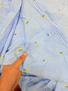 Most Premium Pure Fine Thread Embroidery On Stripes Cotton FABRIC (Big WIDTH!!)