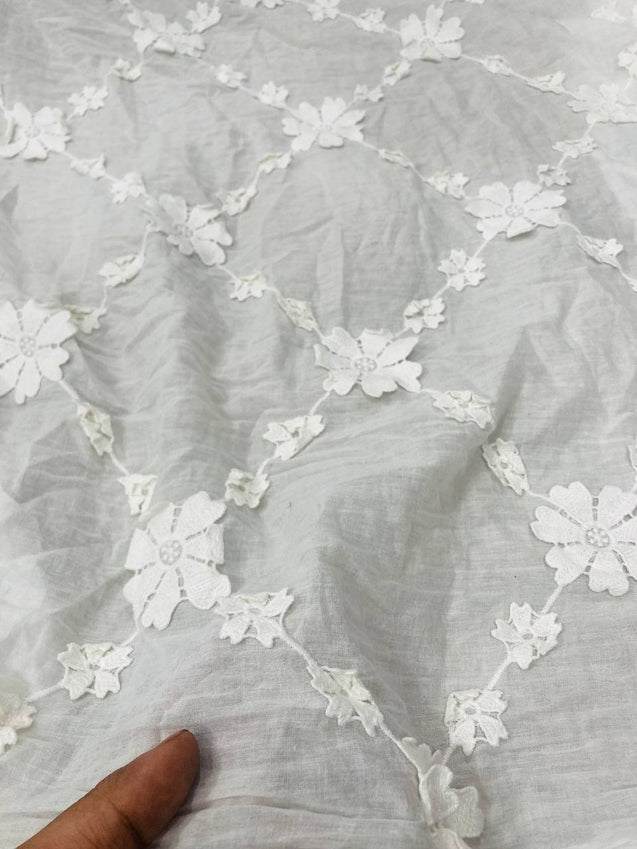 Cut Piece SALE- Premium Designer HAKUBA CHIKANKARI FABRICS IN SALE - Cut SIZE (2) METER