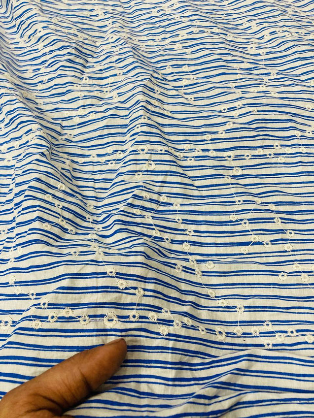 Cut Piece SALE- Premium Designer HAKUBA CHIKANKARI FABRICS IN SALE - Cut SIZE (2.75) METER