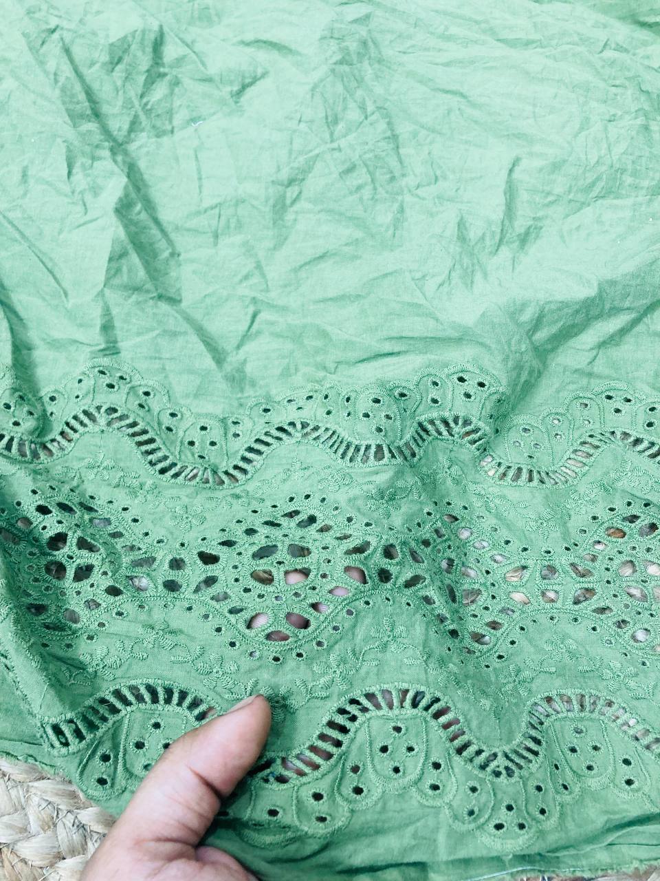 Cut Piece SALE- Premium Designer HAKUBA CHIKANKARI FABRICS IN SALE - Cut SIZE (2.5) METER