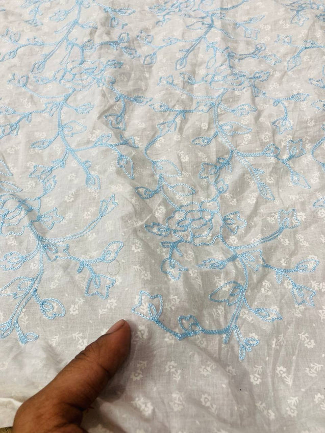 Cut Piece SALE- Premium Designer HAKUBA CHIKANKARI FABRICS IN SALE - Cut SIZE (6) METER