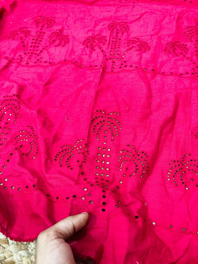 Cut Piece SALE- Premium Designer HAKUBA CHIKANKARI FABRICS IN SALE - Cut SIZE (3.5) METER