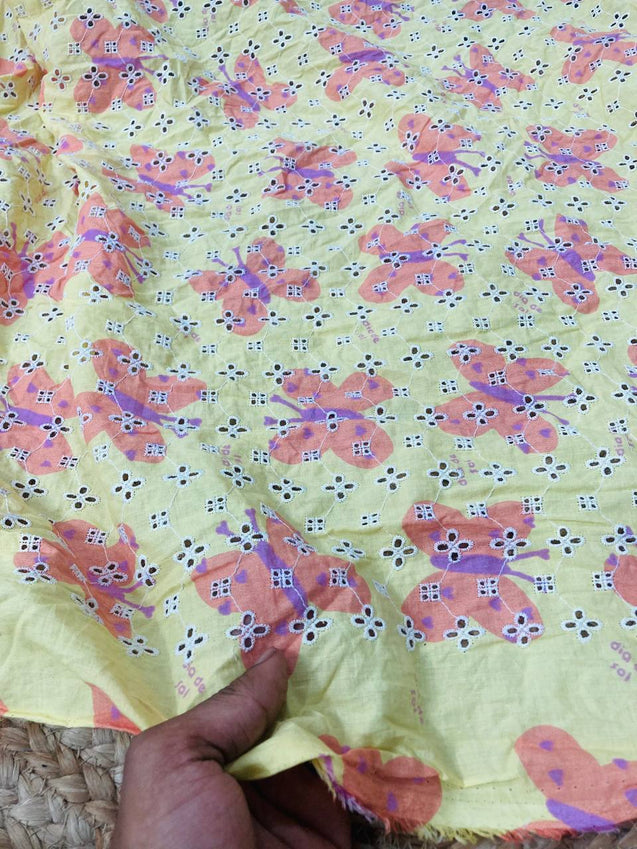 Cut Piece SALE- Premium Designer HAKUBA CHIKANKARI FABRICS IN SALE - Cut SIZE (2) METER