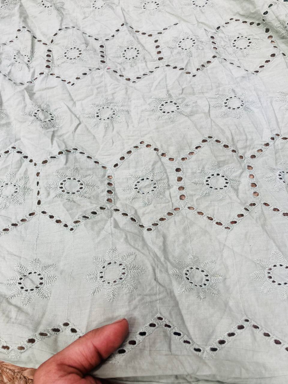 Cut Piece SALE- Premium Designer HAKUBA CHIKANKARI FABRICS IN SALE - Cut SIZE (2.80) METER
