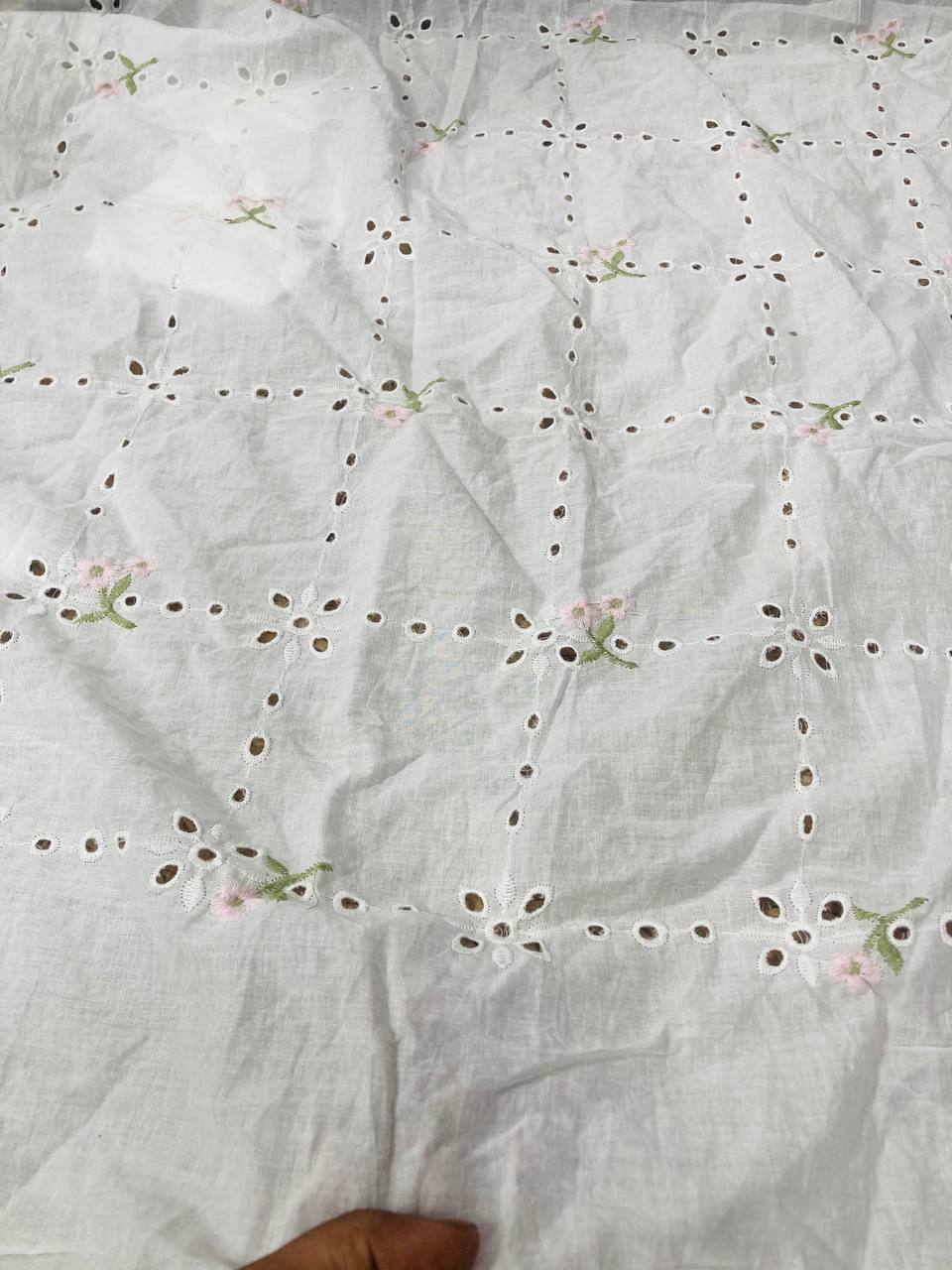 Cut Piece SALE- Premium Designer HAKUBA CHIKANKARI FABRICS IN SALE - Cut SIZE (1) METER