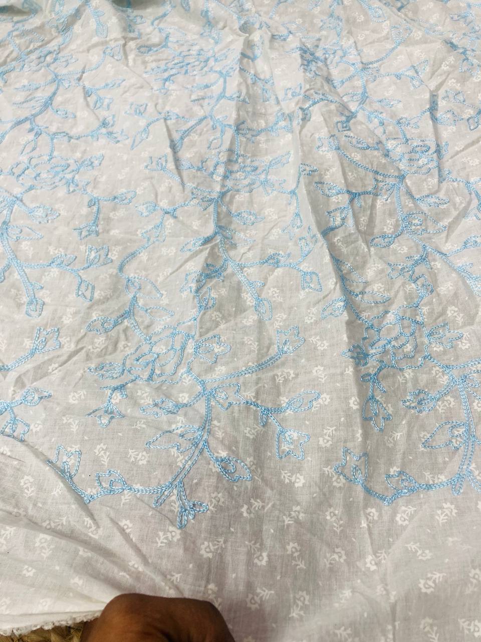 Cut Piece SALE- Premium Designer HAKUBA CHIKANKARI FABRICS IN SALE - Cut SIZE (1.80) METER