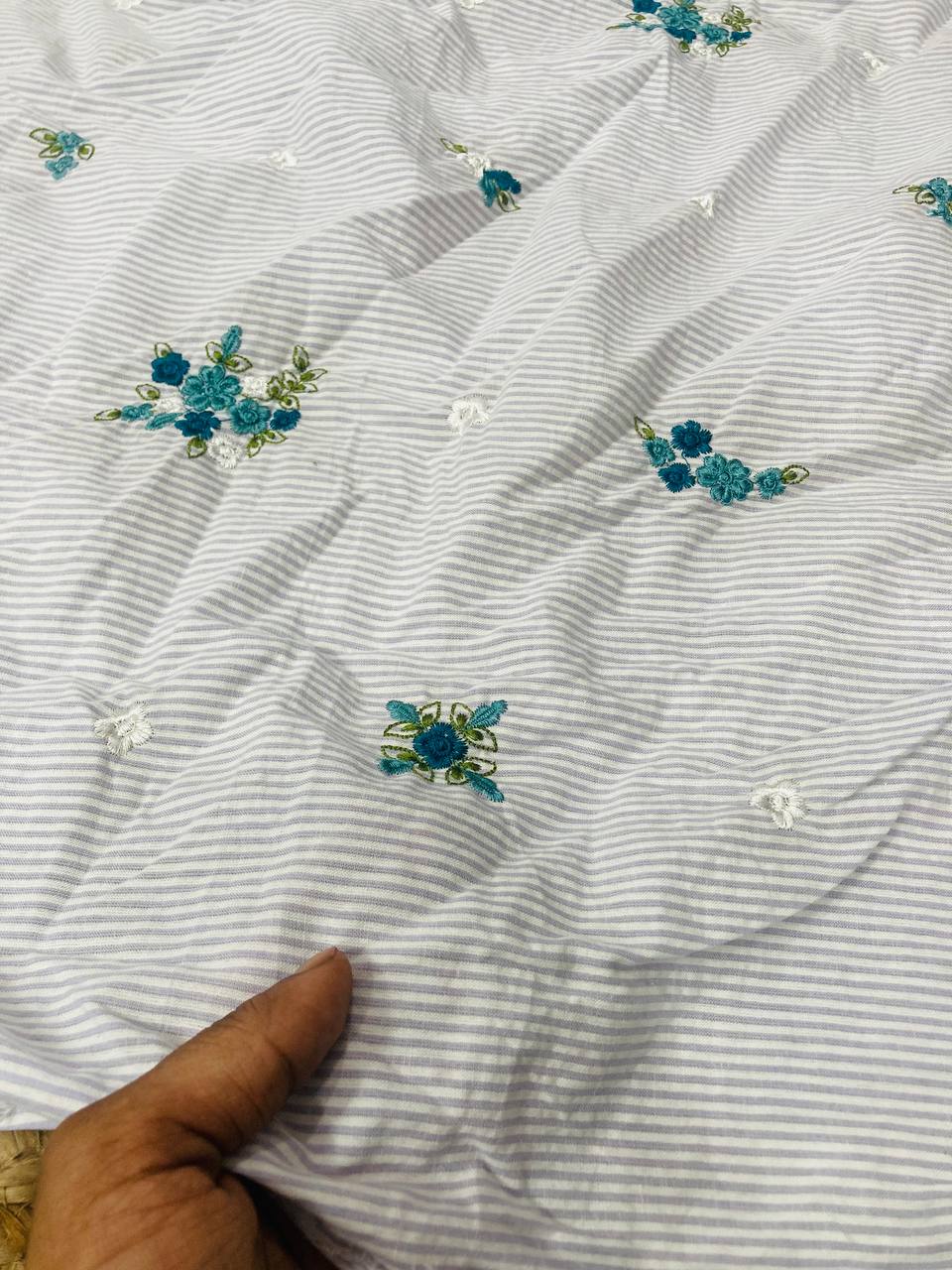 Cut Piece SALE- Premium Designer HAKUBA CHIKANKARI FABRICS IN SALE - Cut SIZE (1.80) METER