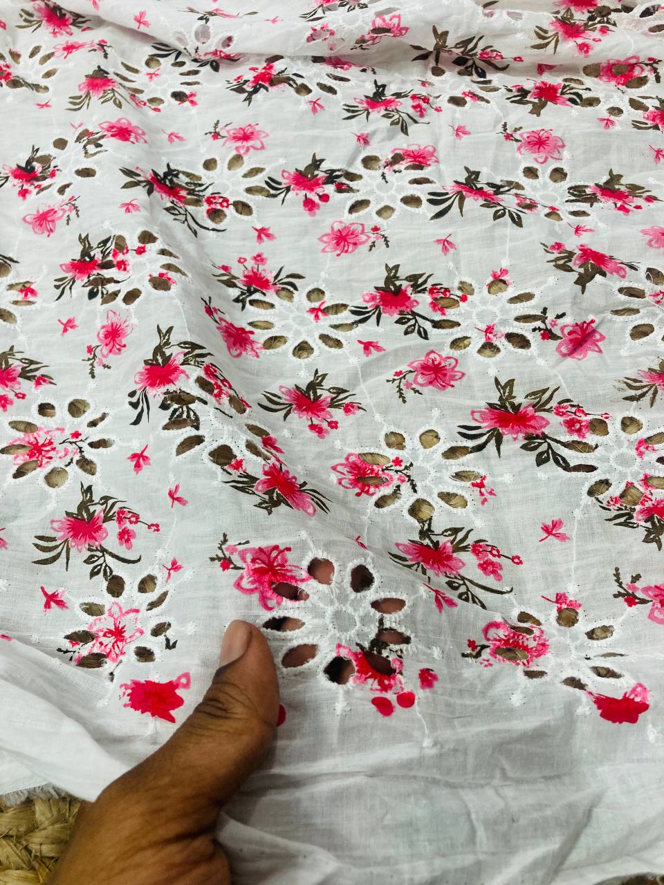 Cut Piece SALE- Premium Designer HAKUBA CHIKANKARI FABRICS IN SALE - Cut SIZE (5.40) METER