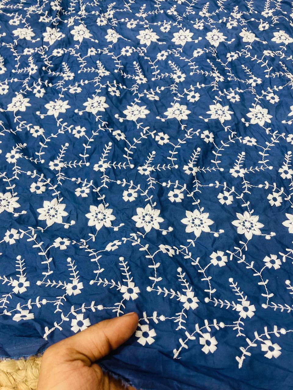 Cut Piece SALE- Premium Designer HAKUBA CHIKANKARI FABRICS IN SALE - Cut SIZE (1.60) METER