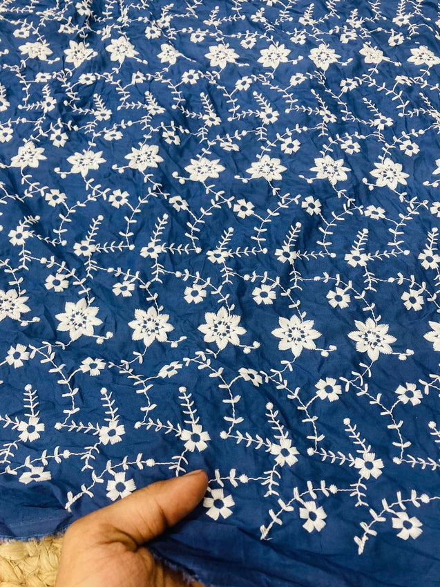 Cut Piece SALE- Premium Designer HAKUBA CHIKANKARI FABRICS IN SALE - Cut SIZE (1.60) METER