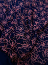Premium Fine 3D Dori Work With Chikan On Pure Linen Cotton FABRIC (Big WIDTH!!)