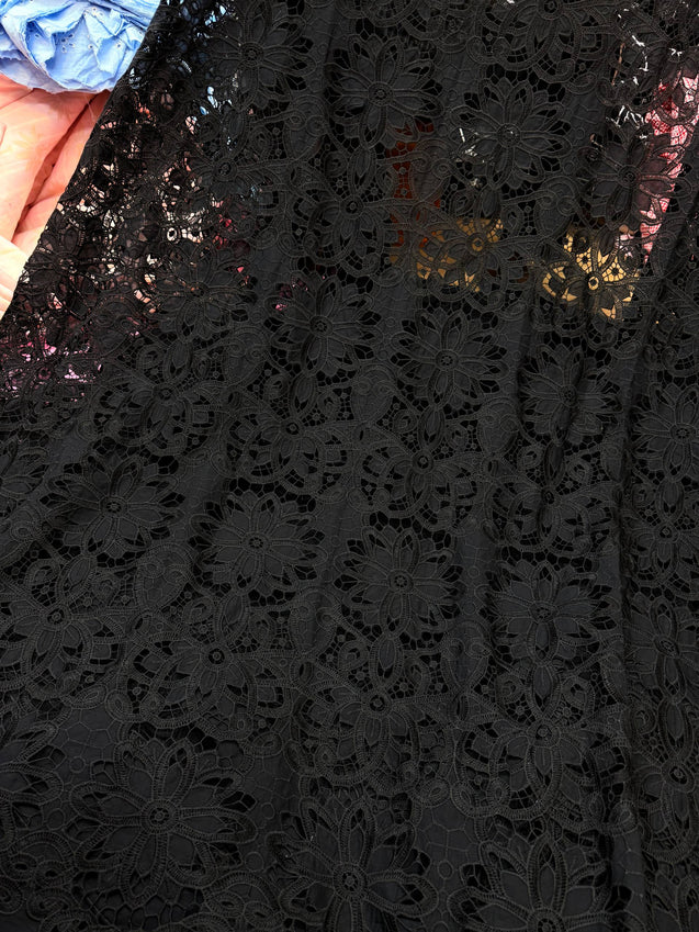 Premium Fine GPO LACEWORK Hakuba Chikan Work On Pure Cotton FABRIC (Big WIDTH!!)
