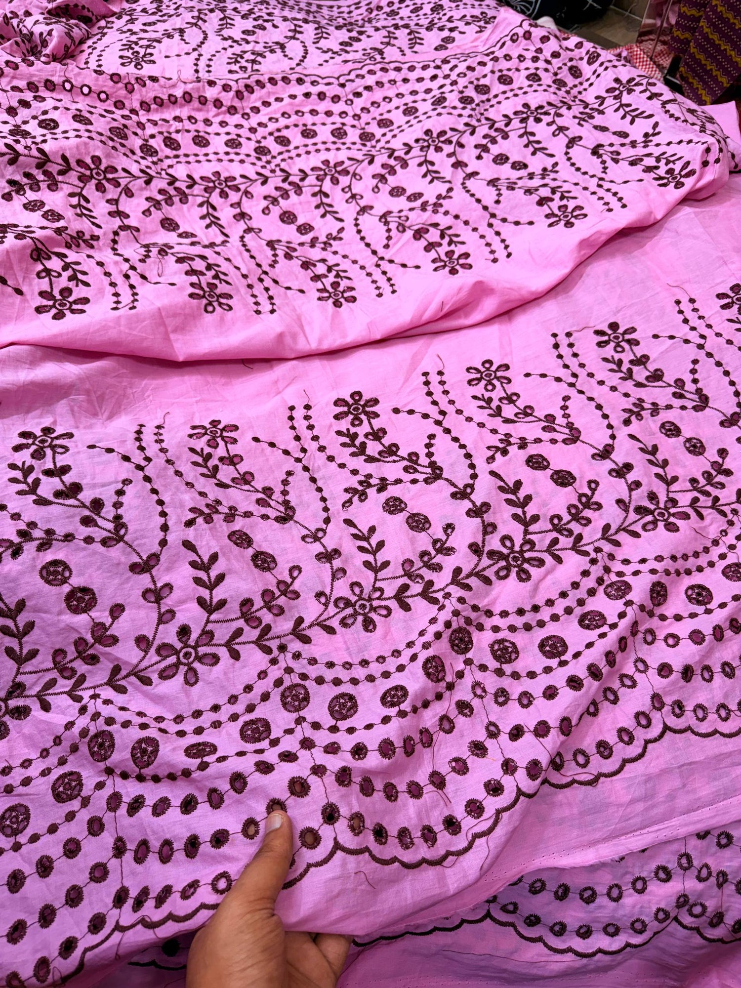 Most Premium Pure Cotton Hakuba Chikankari Fabric (Big WIDTH!!)