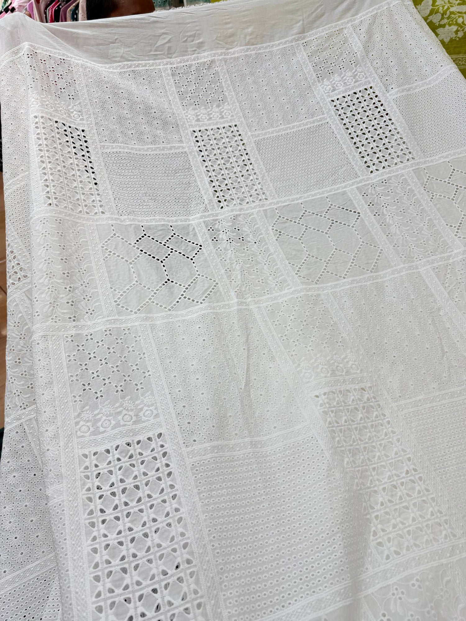 Most Premium Pure Cotton Hakuba Chikankari Fabric (Big WIDTH!!) (Dyeable Also)