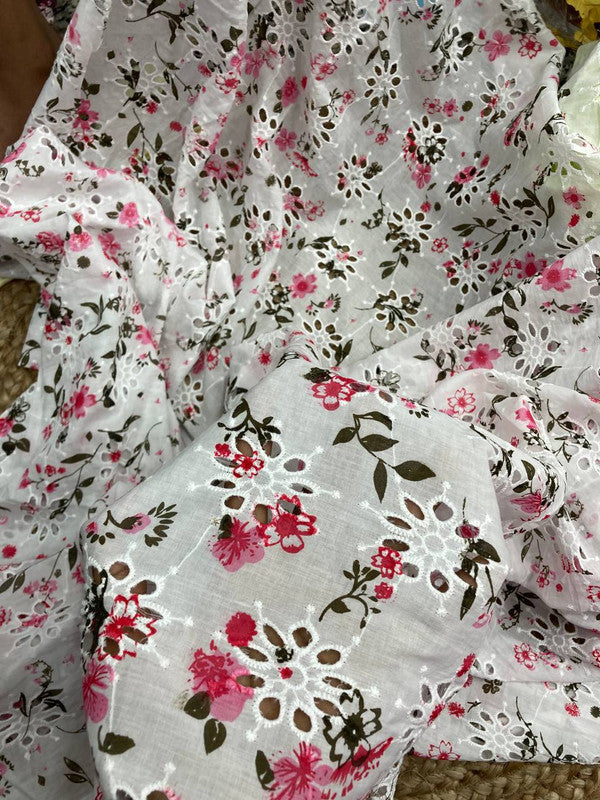 Cut Piece SALE- Premium Designer HAKUBA CHIKANKARI FABRICS IN SALE - Cut SIZE (2.80) METER