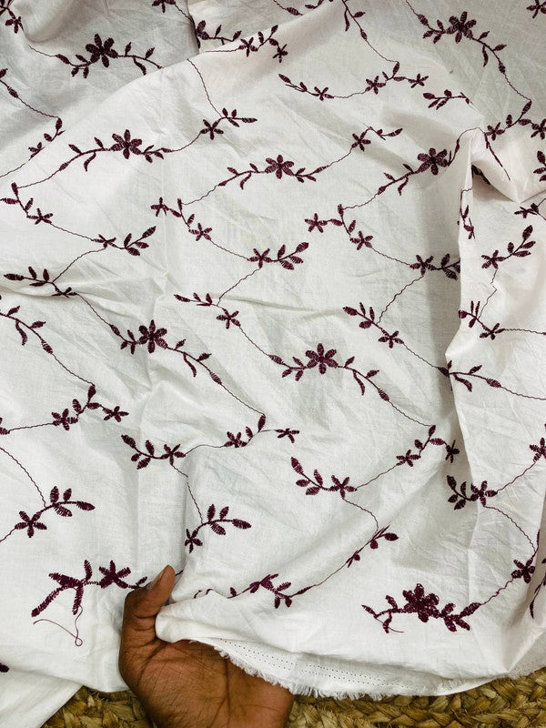 Cut Piece SALE- Premium Designer HAKUBA CHIKANKARI FABRICS IN SALE - Cut SIZE (2.50) METER