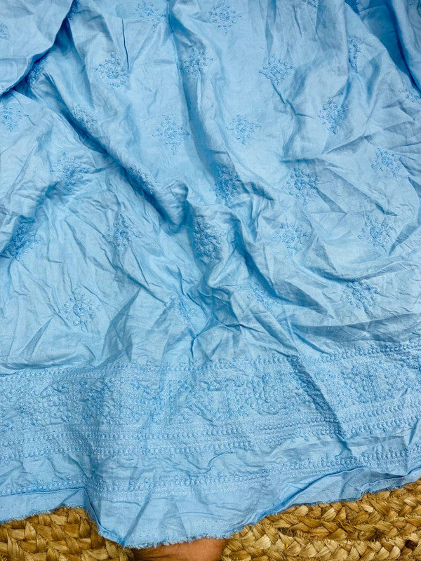 Cut Piece SALE- Premium Designer HAKUBA CHIKANKARI FABRICS IN SALE - Cut SIZE (0.85) METER