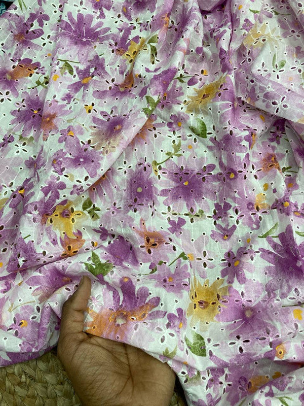 Cut Piece SALE- Premium Designer HAKUBA CHIKANKARI FABRICS IN SALE - Cut SIZE (1.20) METER