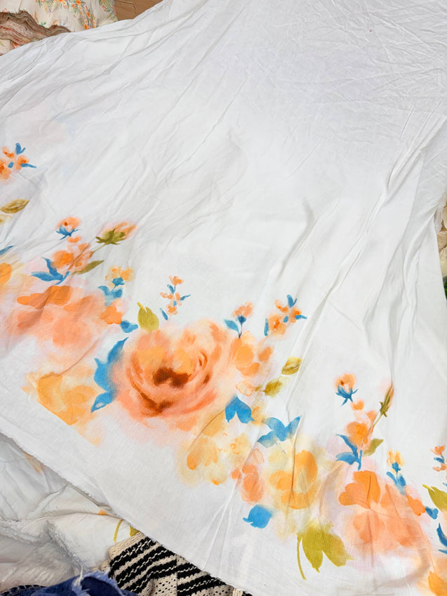 Most Premium BRANDED Pure LINEN Cotton PRINTED FABRIC (Big WIDTH!!)