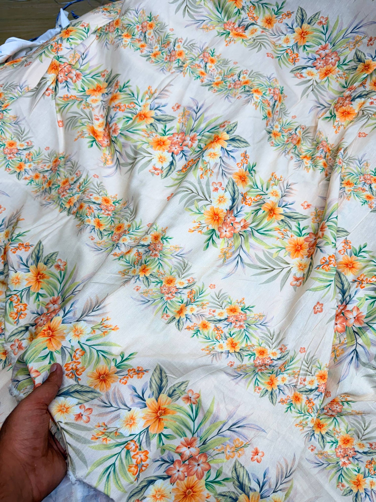 Most Premium BRANDED Pure LINEN Cotton PRINTED FABRIC (Big WIDTH!!)
