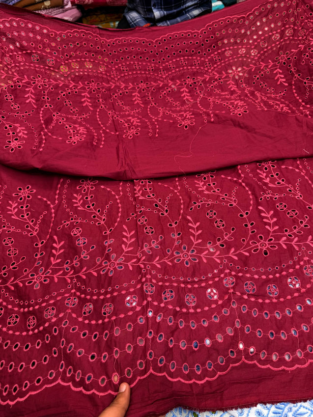 Most Premium Pure Cotton Hakuba Chikankari Fabric (Big WIDTH!!)